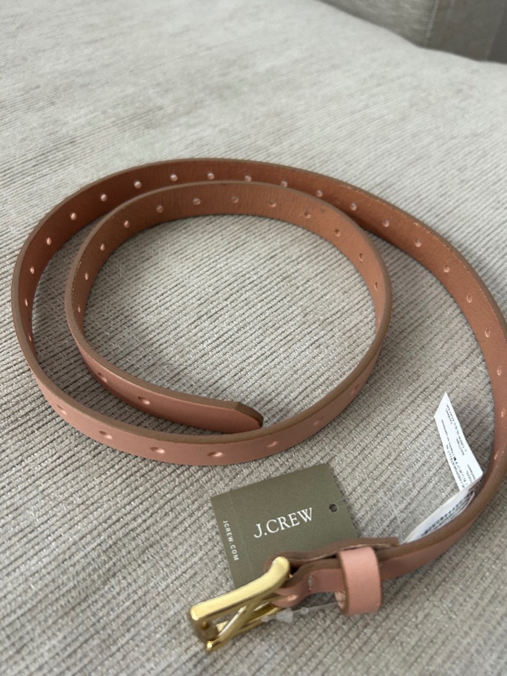 NWT Blush Pink 100% Leather J. Crew Belt - Size XS/S